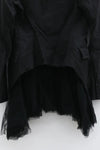 marc le bihan linen frill top 2224-E21 BLACK